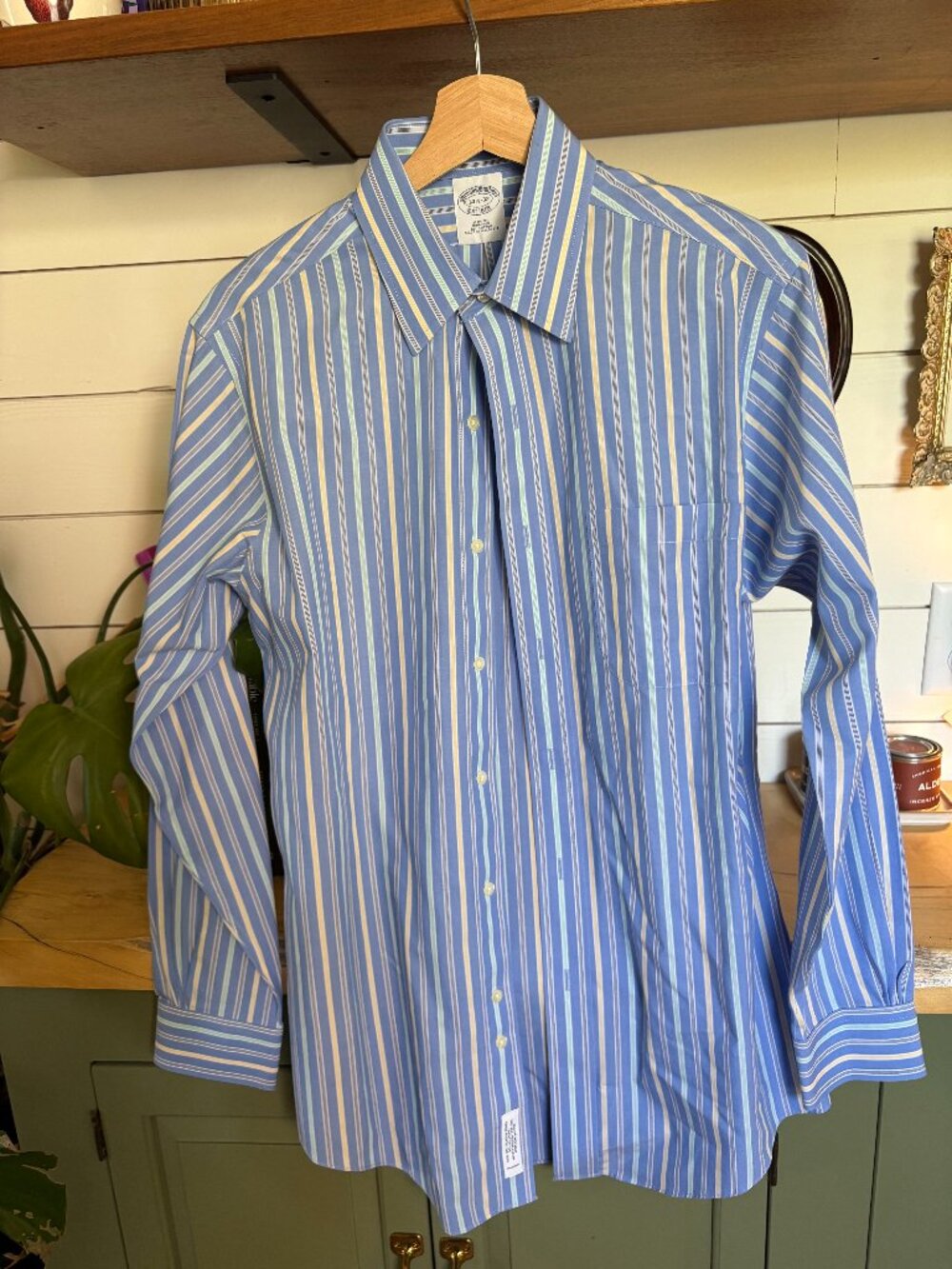 Brooks Brothers Blue Stripe Button Down Shirt – Mens 14 & 1/2 -32